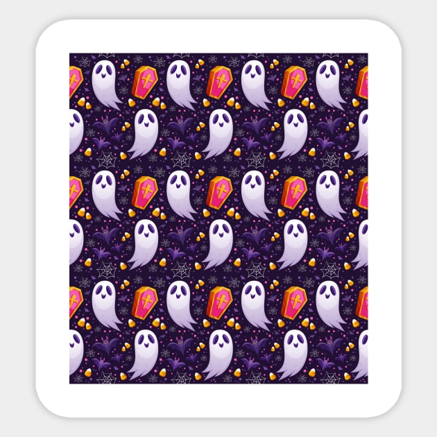 Ghosts Bats Candy Corn Fun Halloween Cute Spooky Design Sticker by OfficialTeeDreams